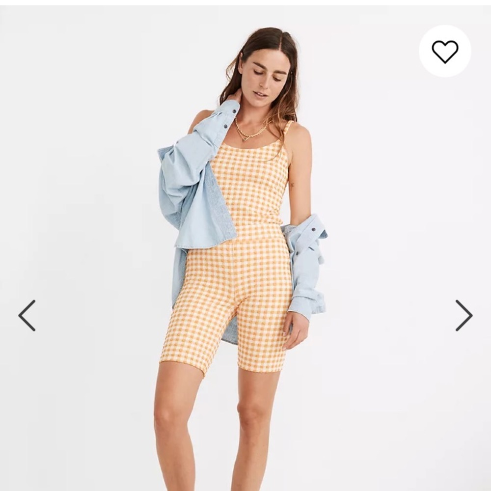 Madewell Gingham Jacquard Biker Shorts XS